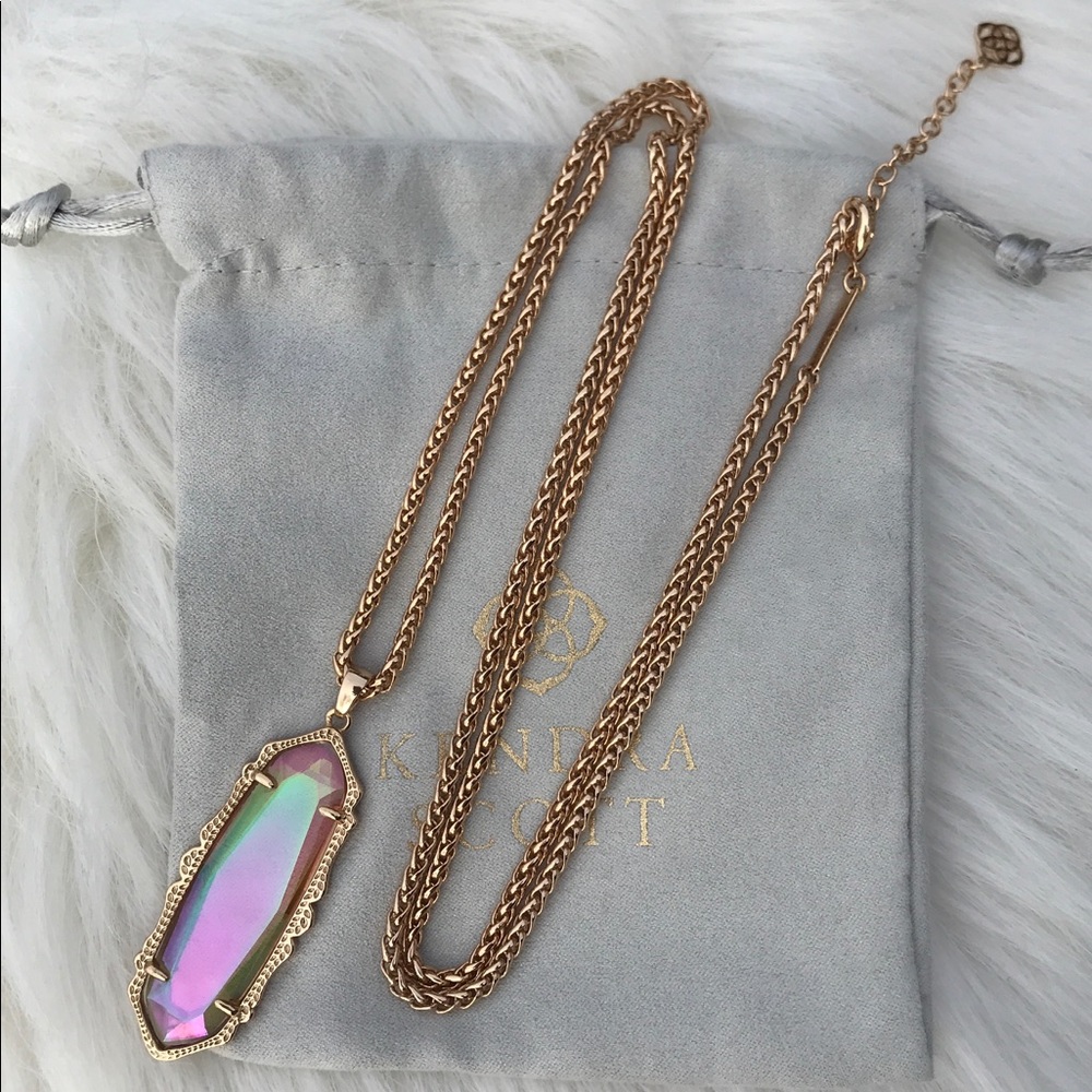 Peach Iridescent Rose gold Frances Necklace